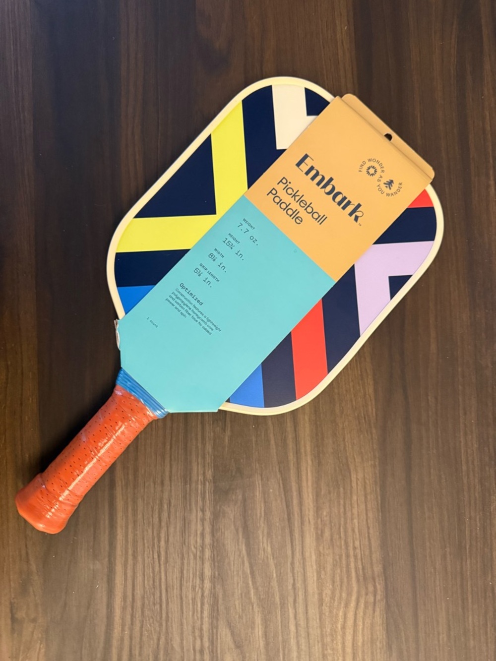 Embark Pickleball Paddle - Multicolor (Orange Handle) NWT